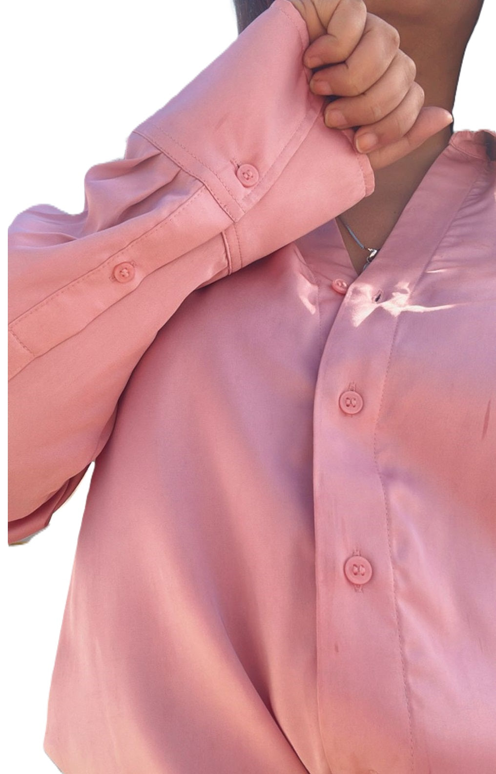 Satin shirt in pink